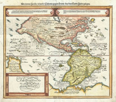 1588 Petri and Munster Map of America