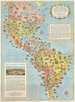 1930 Pictorial Map of North America and South America