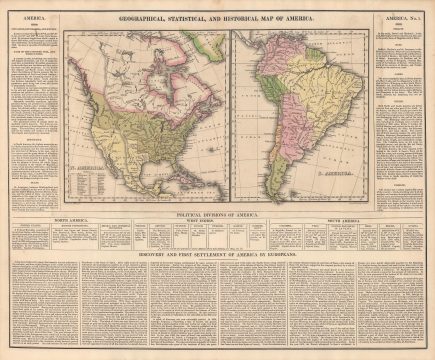 1827 Carey and Lea Map of the Americas