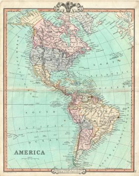 1850 Cruchley Map of North and South America