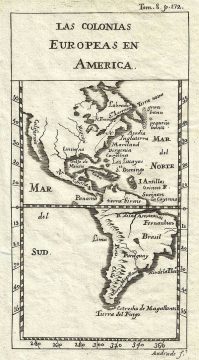1754 Gabriel Ramirez Map of North America and South America