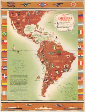 1949 Kenneth Thompson Pictorial Advertising Map of the Americas