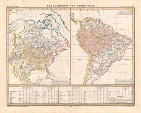 1849 Perthes / Berghaus Map of the River Systems of the Americas