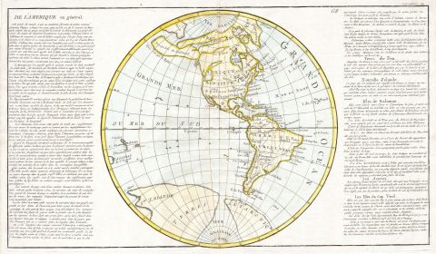 1785 Clouet Map of North America and South America