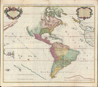 1782 Jaillot Wall Map of America