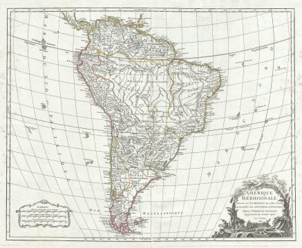 1783 Vaugondy Map of South America