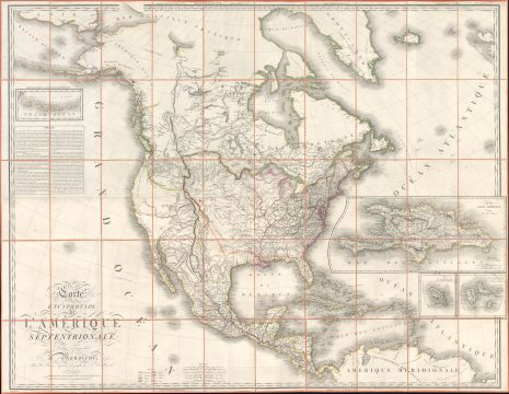 1815 Brué Map of North America after Louisiana Purchase