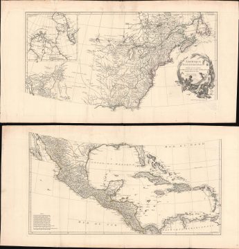 1746 D'Anville Wall Map of North America