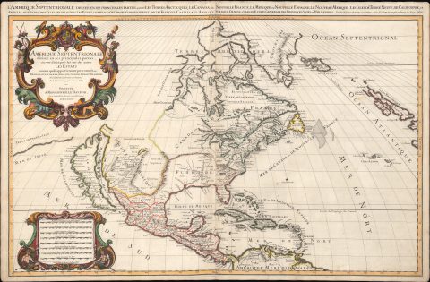 1674 Jaillot Map of North America (first edition) (California as an Island)