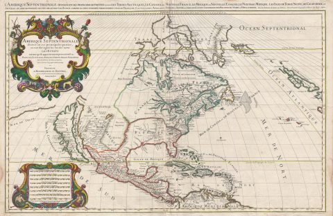 1674 Jaillot Map of North America (first edition) (California as an Island)