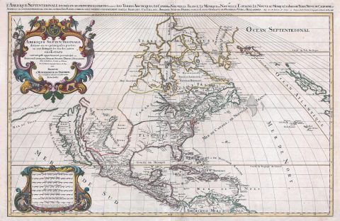 1686 Jaillot Map of North America w/ California as an Island