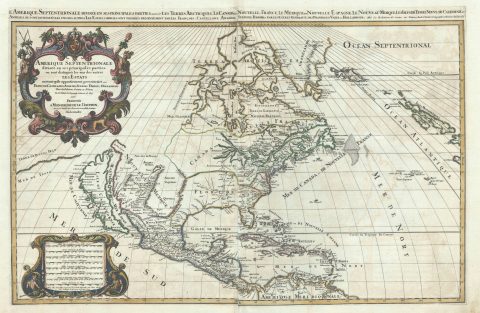 1692 Sanson / Jaillot Map of North America (California as an Island)