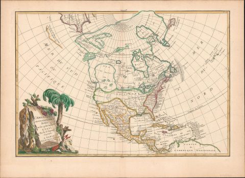 1762 Janvier Map of North America (Sea of the West, First Edition)