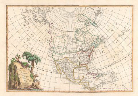1782 Janvier Map of North America (Sea of the West, First Edition)