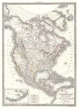 1838 Lapie Map of North America and the Republic of Texas