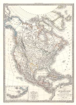 1838 Lapie Map of North America and the Republic of Texas