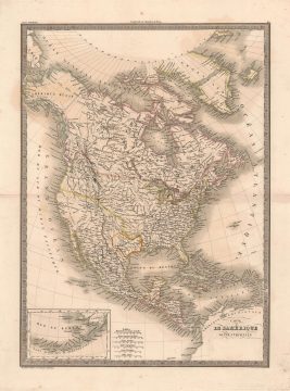 1838 Lapie Map of North America and the Republic of Texas