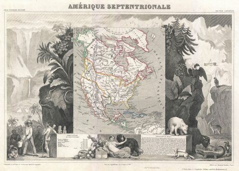 1852 Levasseur Map of North America (w/ Republic of Texas)