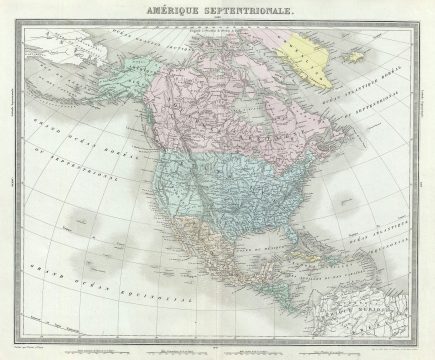 1874 Tardieu Map of North America