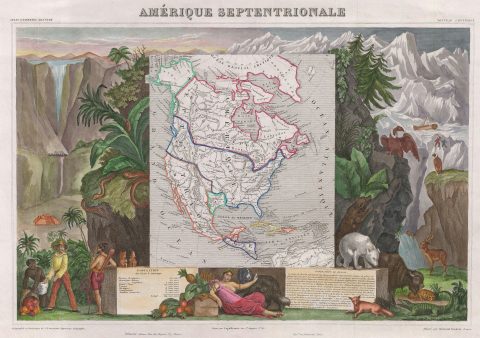 1852 Levasseur Map of North America (w/ Republic of Texas)