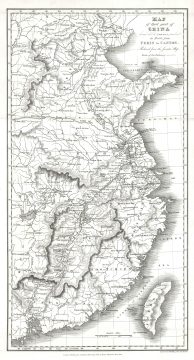 1818 Hall Map of Eastern China and the Route of the Amherst Embassy