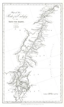 1818 Hall Map of the Yangtze River, China, and the Amherst Embassy