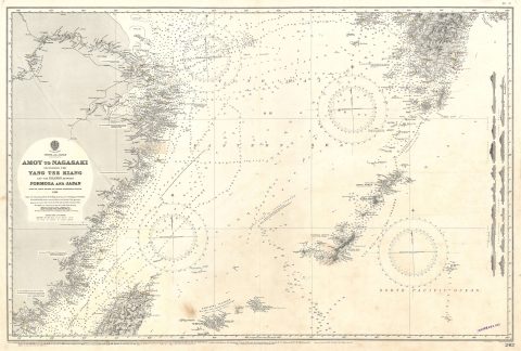 1926 Admiralty Nautical Chart of the East China Sea from Taiwan to Japan