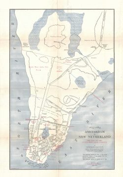 1909 MacCoun City Map or Plan of New Amsterdam (New York City) in 1653-1664