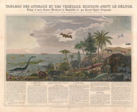 1844 Perrot Chart or Map of Ancient Creatures