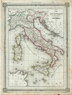 1852 Dufour Map of  Italy in Antiquity