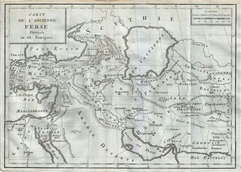 1782 Delisle de Sales Map of Ancient Persia Divided into 20 Provinces (Persian Empire)