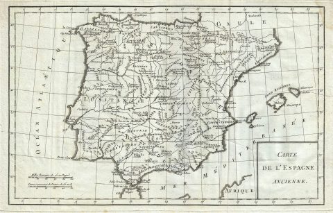 1770 Delisle de Sales Map of Ancient Spain