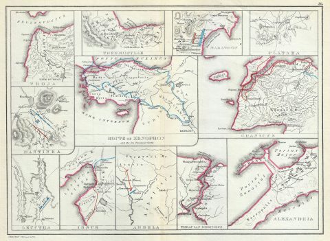 1867 Hughes Map of Ancient Cities and Battlegrounds