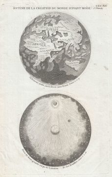 1728 Calmet Map of the Ancient World Showing the Creation of the Universe