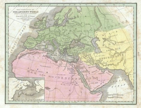 1835 Bradford Map of the Ancient World and the Settlements of Noah's Descendants