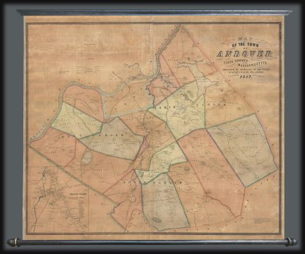 1852 Walling Map of Andover, Massachusetts