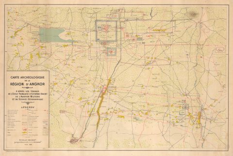 1939 Service Geographique Archaeological Map of Angkor, Cambodia