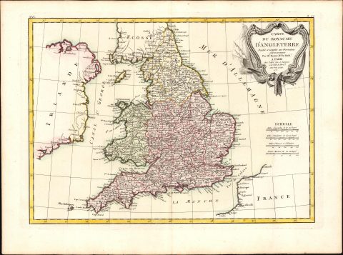 1771 Bonne Map of  England and Wales