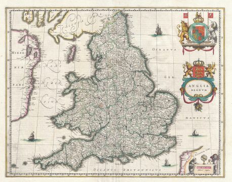 1645 Blaeu Map of England and Wales