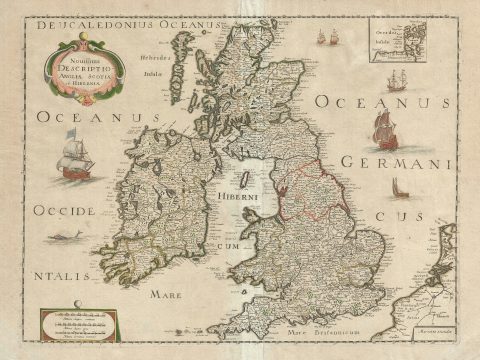 1650 Sanson and Mariette Map of the British Isles