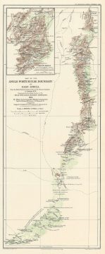 1893 Philip Map of Border Between British and Portuguese Central East Africa