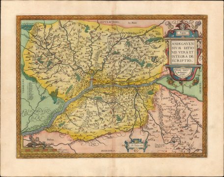 1579 / 1595 Ortelius Map of Anjou, France