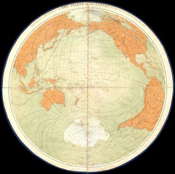 1860 James Polar Projection of the Globe - Antarctica / Pacific Center
