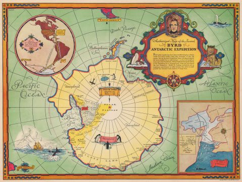 1934 Annand Pictoral Map of the Byrd Antarctic Expedition