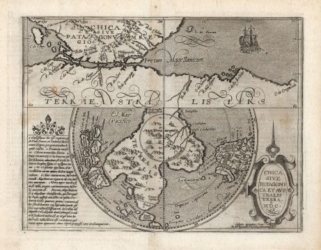 1600 Matthias Quad Map of the Straits of Magellan and Terre Australis