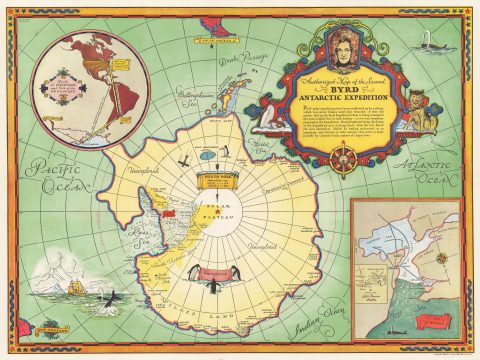 1934 Annand Pictoral Map of the Byrd Antarctic Expedition