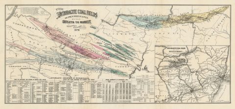 1879 Strauch and Cochran Map of Pennsylvania Anthracite Coal Fields