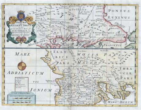 1712 Wells Map of Ancient Macedonia and the Balkans (Thrace)