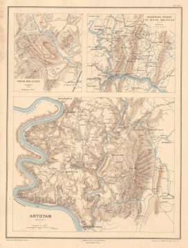 1890 Vorzet Map of Antietam, Harper's Ferry, and Cedar Mountain, U.S. Civil War
