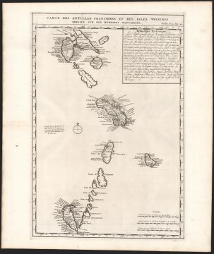 1719 Chatelain map of the French Antilles